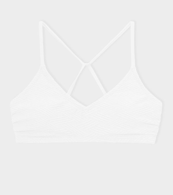 Bikini Top for Women Bathing Suit Criss Cross Self Tie Spaghetti Straps V Neck