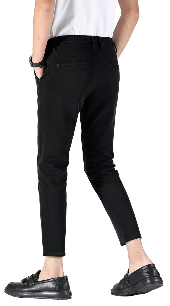 Men's Stretch Skinny Fit Casual Business Pants Ankle Dress Pants