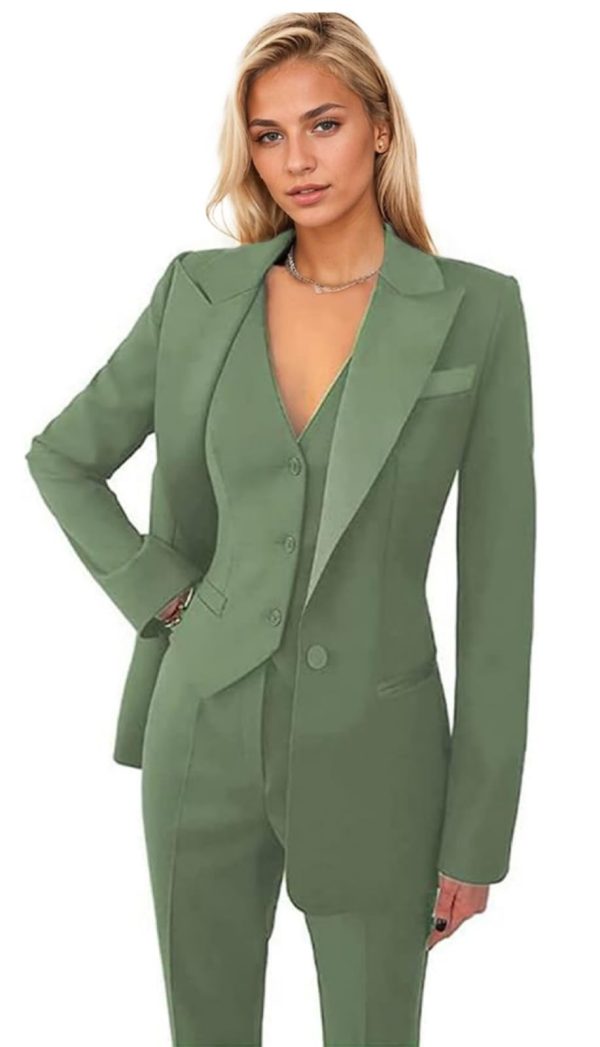 Women's 3 Pieces Pants Suit Office Lady Suit Blazer Vest Pants Business Suit Casual for Women Tuxedo Suits Set
