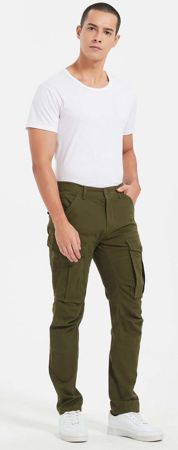 Men's Cargo Pants Slim Fit with Articulated Knees