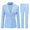 Women's 2 Piece Office Work Suit Set One Button Blazer and Pants