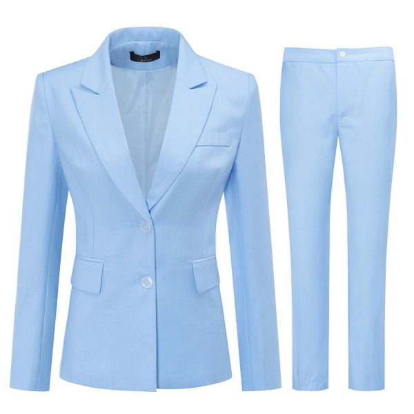 Women's 2 Piece Office Work Suit Set One Button Blazer and Pants