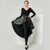 Leather Skirt for Women Black Faux Leather Plus Size Pleated Midi Maxi Fall Long Skirts