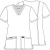 Medical Women's Scrub Top V-Neck with 3 Pockets & Soft Fabric WW620