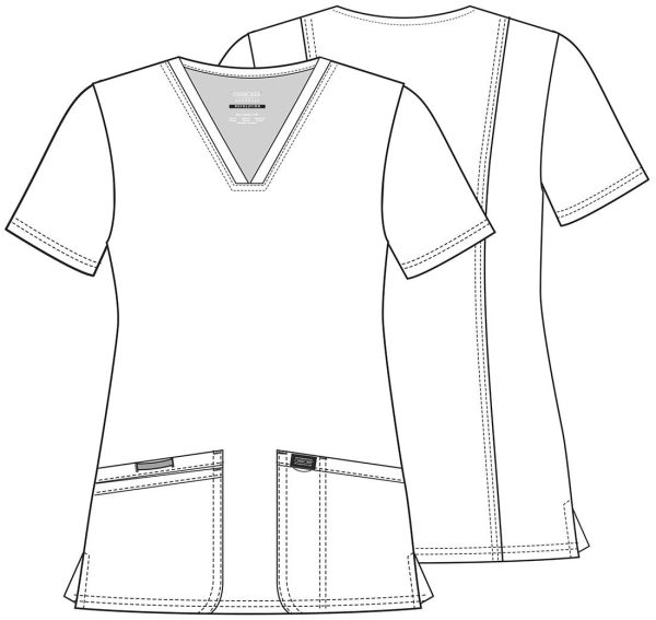 Medical Women's Scrub Top V-Neck with 3 Pockets & Soft Fabric WW620