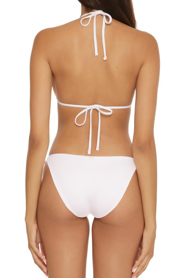 Women's Standard Clear Lines Reversible Triangle Top and Tie Side Bottom Bikini Set, Adjustable, Two Piece Swimsuits
