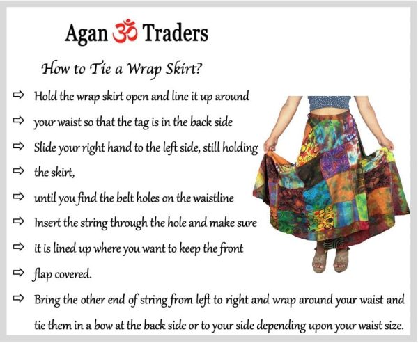 Women's 2025 Spring Distressed Boho Gypsy Hippie Patched Skirt - Adjustable Wrapper Long Skirts for Women