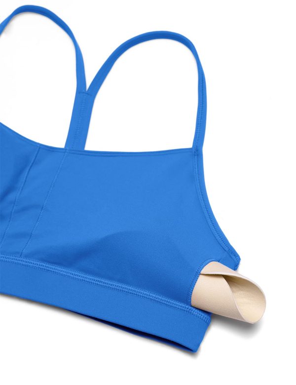 Butterluxe Womens Y Back Sports Bra - Padded Racerback Low Impact Spaghetti Thin Strap Workout Yoga Top