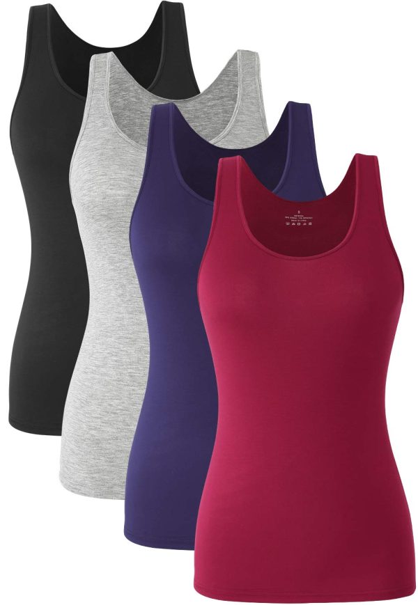Basic Tank Tops for Women Undershirts Tanks Top Lightweight Camis Tank Tops 4-Pack