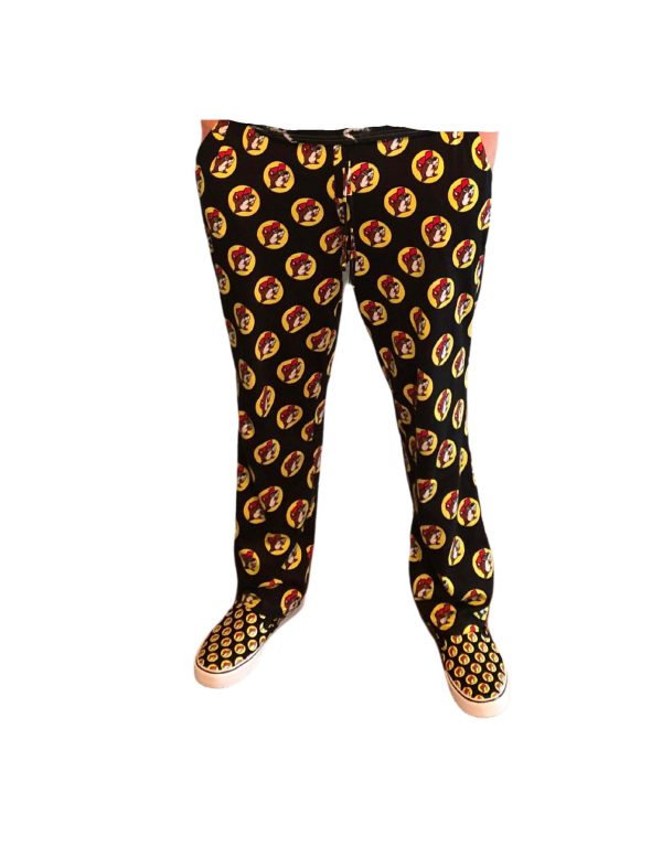 Black Printed Pajama Pant Sleepwear for Adults, Men and Women (Small)
