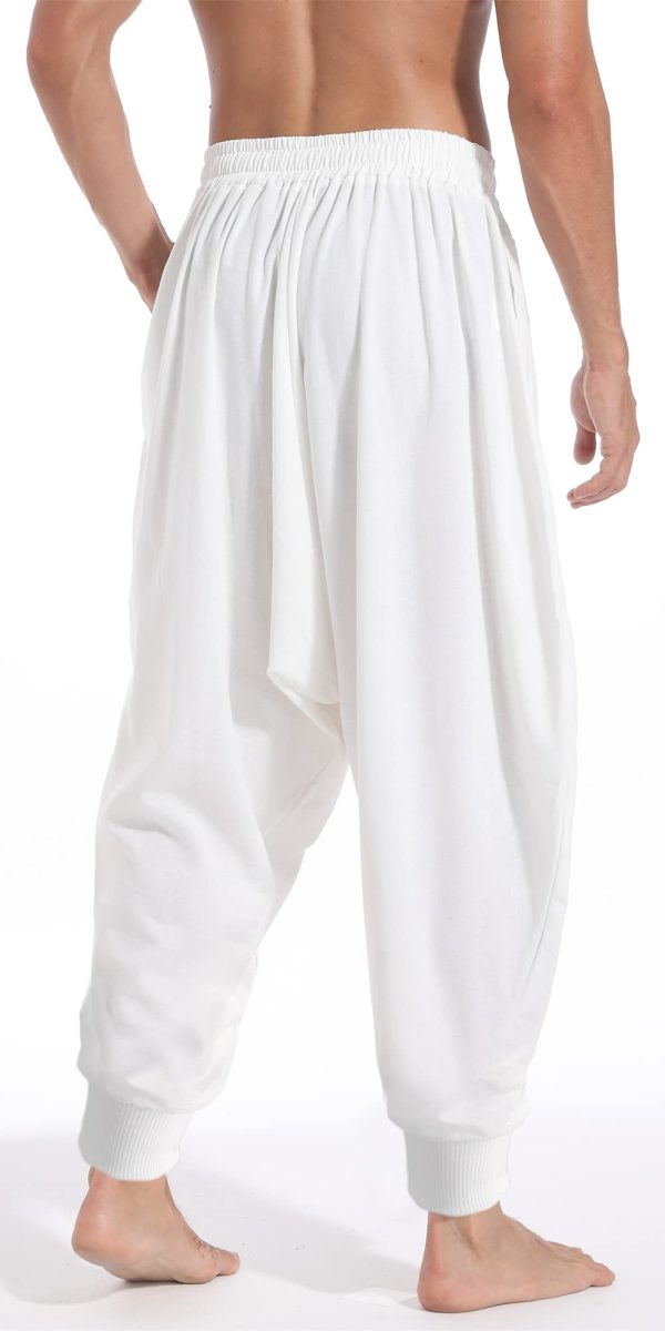 Men's Drawstring Aladdin Hippie Harem Pants Loose Drop Crotch Trousers
