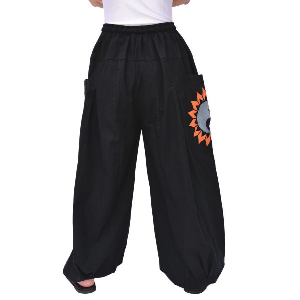 Baggy Yoga Harem Pants Men Women Casual Lounge Trousers 2 Big Pockets, One Size, Elastic Waist