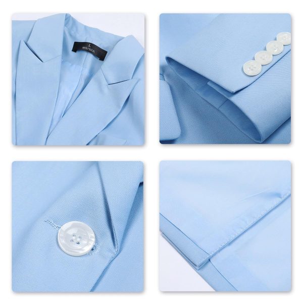 Women's 2 Piece Office Work Suit Set One Button Blazer and Pants