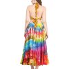 Women's 25 Yard Casual High Waist Long Maxi Skirt with Elastic Waistband Flared Cotton Skirts for Women