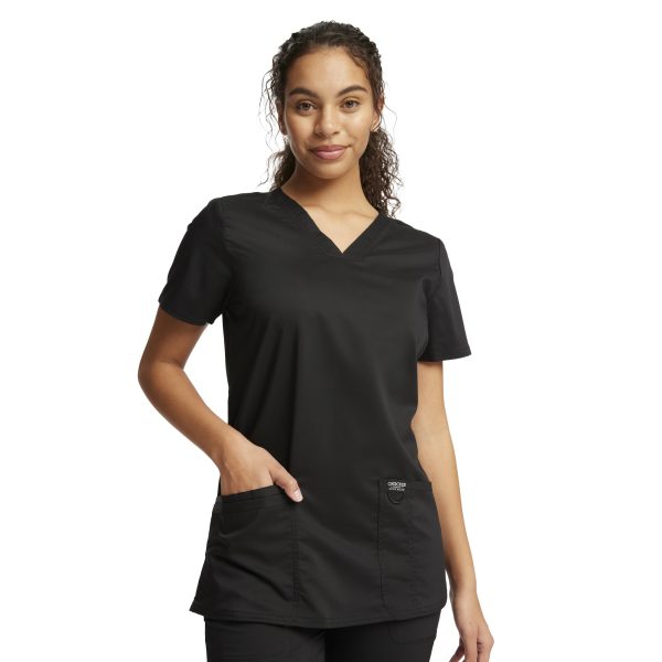 Medical Women's Scrub Top V-Neck with 3 Pockets & Soft Fabric WW620