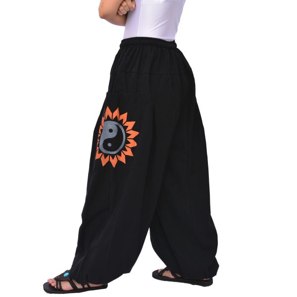 Baggy Yoga Harem Pants Men Women Casual Lounge Trousers 2 Big Pockets, One Size, Elastic Waist