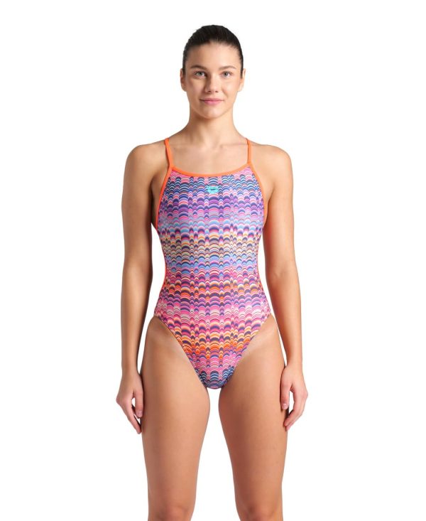 Women's Performance Ondulation Lace Back Training Swimsuit Ladies Bathing Suit
