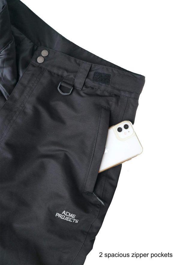 Insulated Snow Pants Zipper Pockets Skiing Snowboarding 100% Waterproof Breathable Taped Seam 10000mm/3000gm