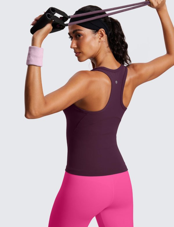 Butterluxe Womens Racerback Workout Tank Tops High Neck Sleeveless Camisole Athletic Gym Shirts