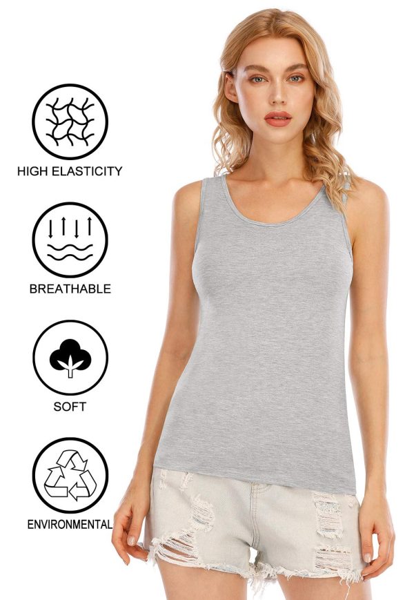 Basic Tank Tops for Women Undershirts Tanks Top Lightweight Camis Tank Tops 4-Pack
