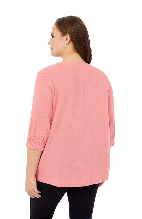 Women's Evie 3/4 Sleeve Gauze Blouse