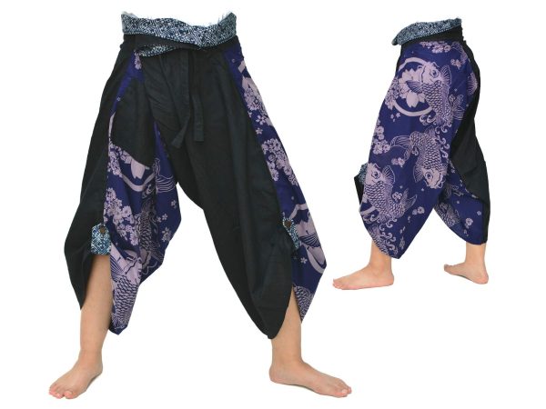 Yoga Ninja Harem Samurai Pants Women Men, Japanese Style wrap Trousers, one Size