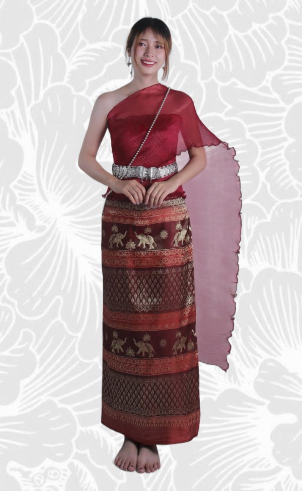 Brand Traditional Thailand Luxurious Silk Wrap Skirt Thai Formal Sarong