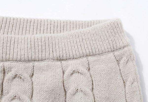 Women's Winter Chunky Cable Knit Long Skirt 2 Piece Outfit Sweater Sets