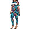 African Clothing for Women Short Sleeve Shirt and Print Pants 2 Piece Set Tracksuit Plus Size Dashiki Casual Outfit