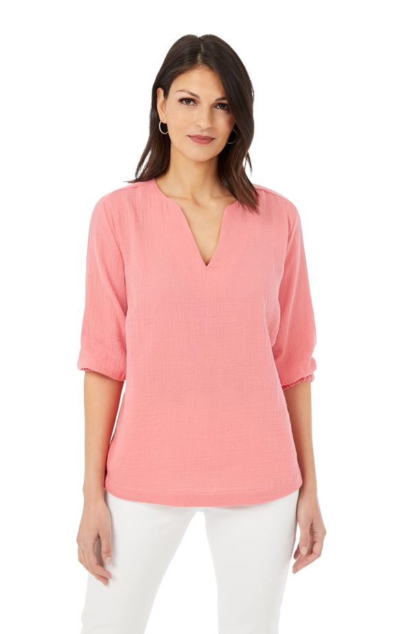Women's Evie 3/4 Sleeve Gauze Blouse