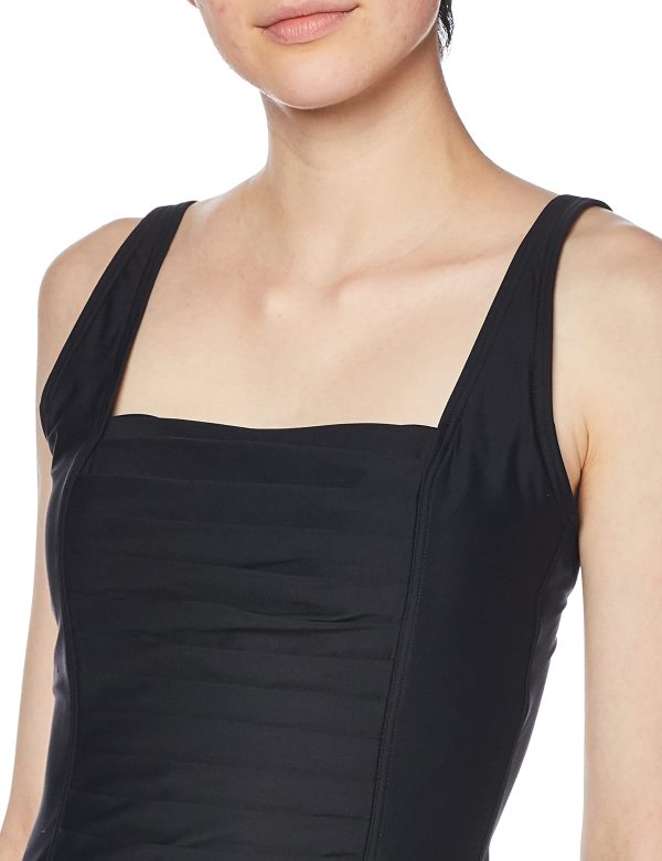 Women's Full Coverage Pleated Panel One Piece Swimsuit