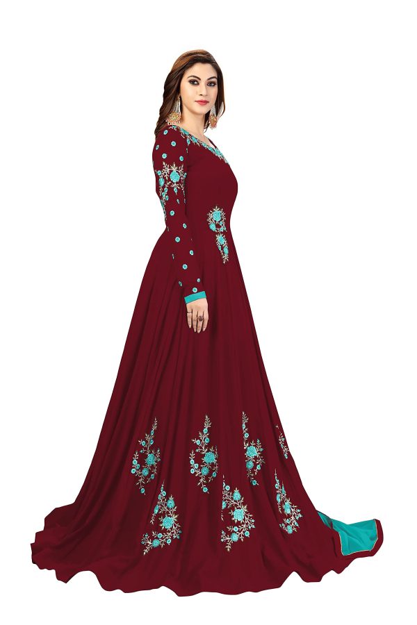 Women's Georgette Embroidery Anarkali Suit Set Stitched