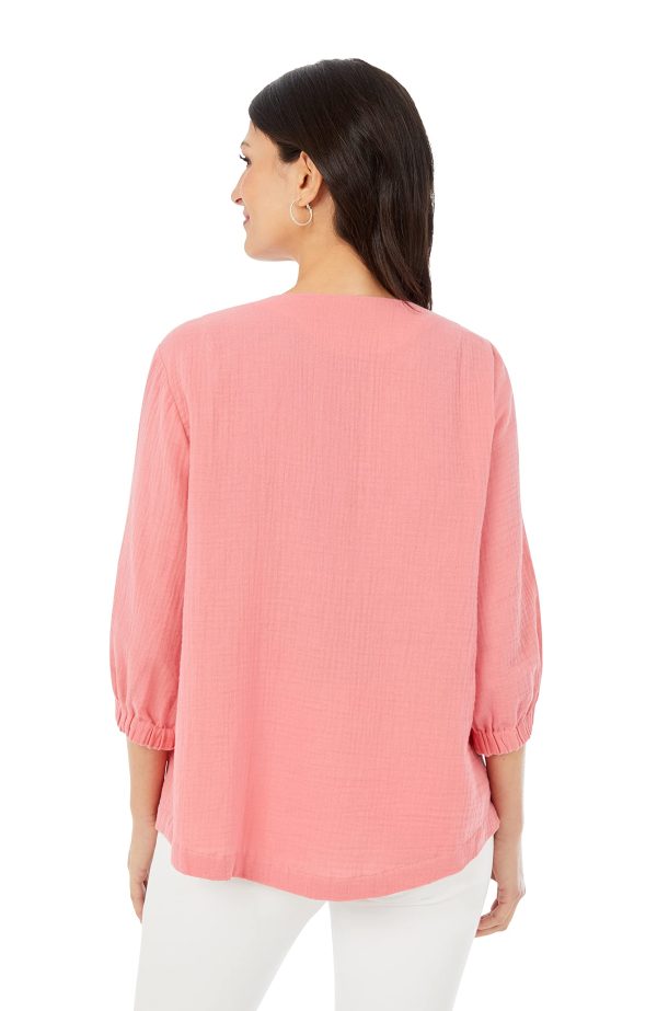 Women's Evie 3/4 Sleeve Gauze Blouse