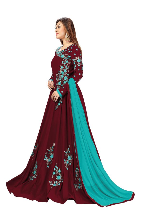 Women's Georgette Embroidery Anarkali Suit Set Stitched