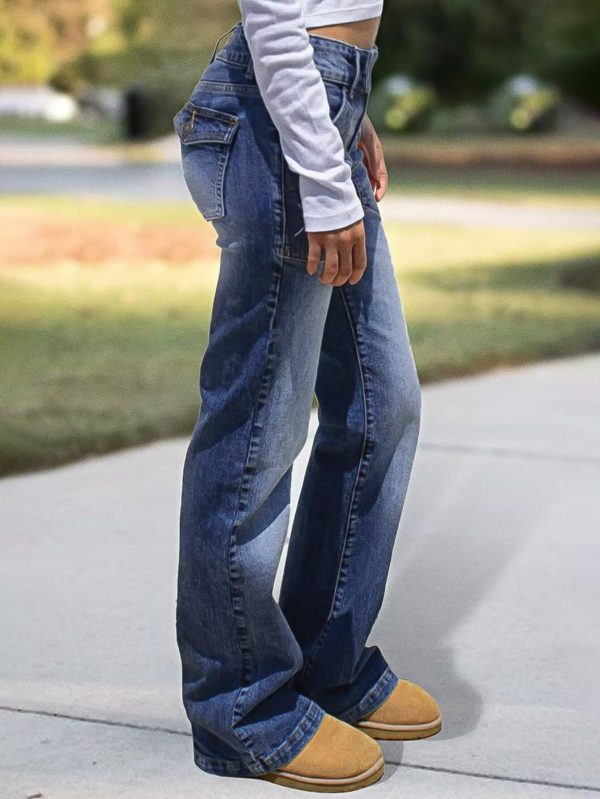 Low Rise Wide Leg Jeans for Women Baggy Jeans Denim Trouser Jeans Flare Dress Pants