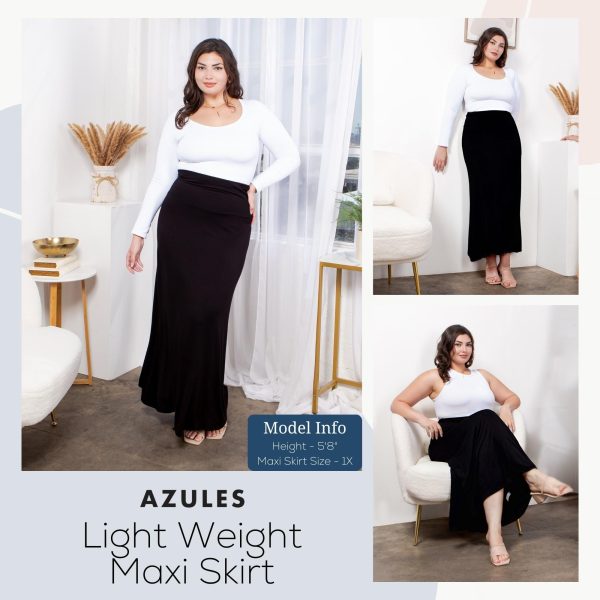 High Waisted Maxi Skirts for Women - Standard & Plus Size Ankle Length Skirt - Formal & Casual Long Skirt for Women