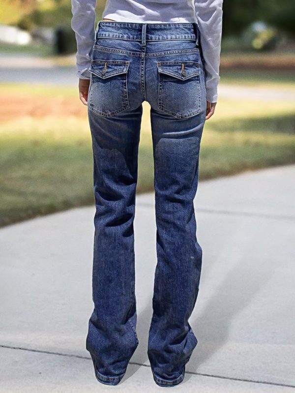 Low Rise Wide Leg Jeans for Women Baggy Jeans Denim Trouser Jeans Flare Dress Pants