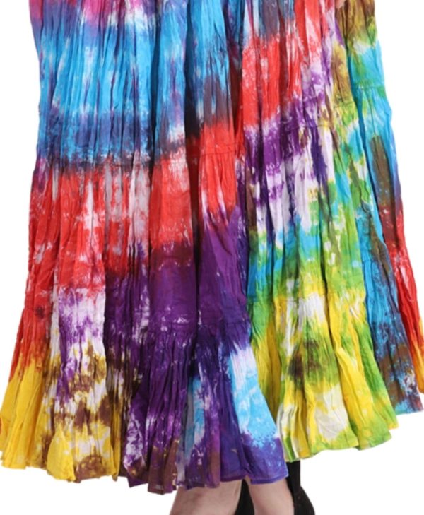 Women's 25 Yard Casual High Waist Long Maxi Skirt with Elastic Waistband Flared Cotton Skirts for Women