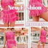 71uLpI4klFL.jpg Women's Rhinestone Fringe Mini Skirt with Belt