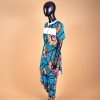 African Clothing for Women Short Sleeve Shirt and Print Pants 2 Piece Set Tracksuit Plus Size Dashiki Casual Outfit