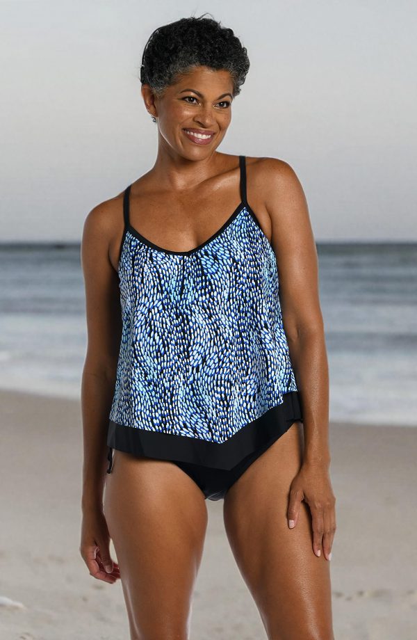 Women's V-Neck Flutter Tankini Swimsuit Top