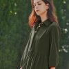 81D0RfkTjUL.jpg Women Flowy Maxi Dresses Casual V Neck Smocked Tiered Babydoll Sundress Beach Long Skirt with Pockets
