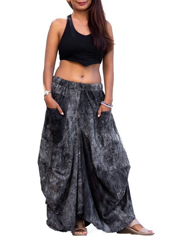 Women's Maxi Skirt Bohemian with Pockets Gypsy Elastic High Waist Cotton