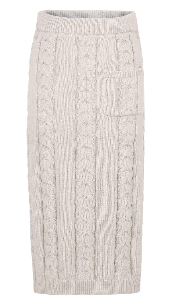 Women's Winter Chunky Cable Knit Long Skirt 2 Piece Outfit Sweater Sets