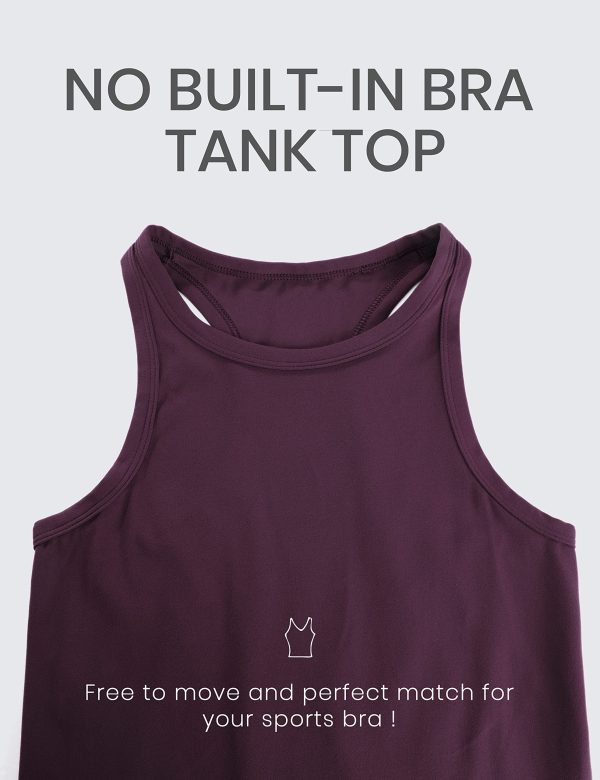 Butterluxe Womens Racerback Workout Tank Tops High Neck Sleeveless Camisole Athletic Gym Shirts