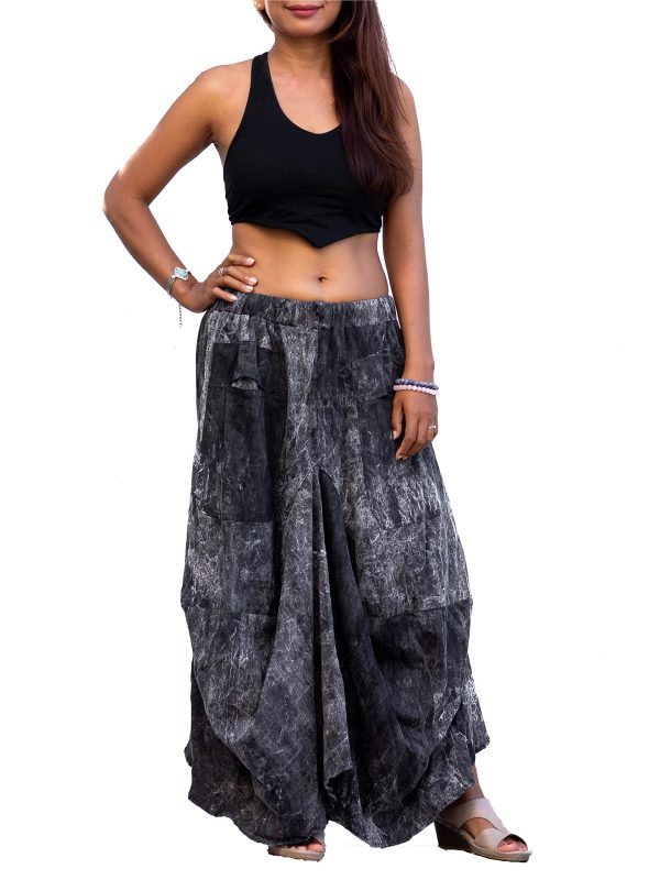 Women's Maxi Skirt Bohemian with Pockets Gypsy Elastic High Waist Cotton