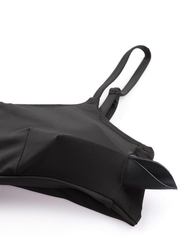 Womens Bikini Top A-C Adjustable Spaghetti Straps Bathing Suit Scoop Neck Padded Swimsuit Bra