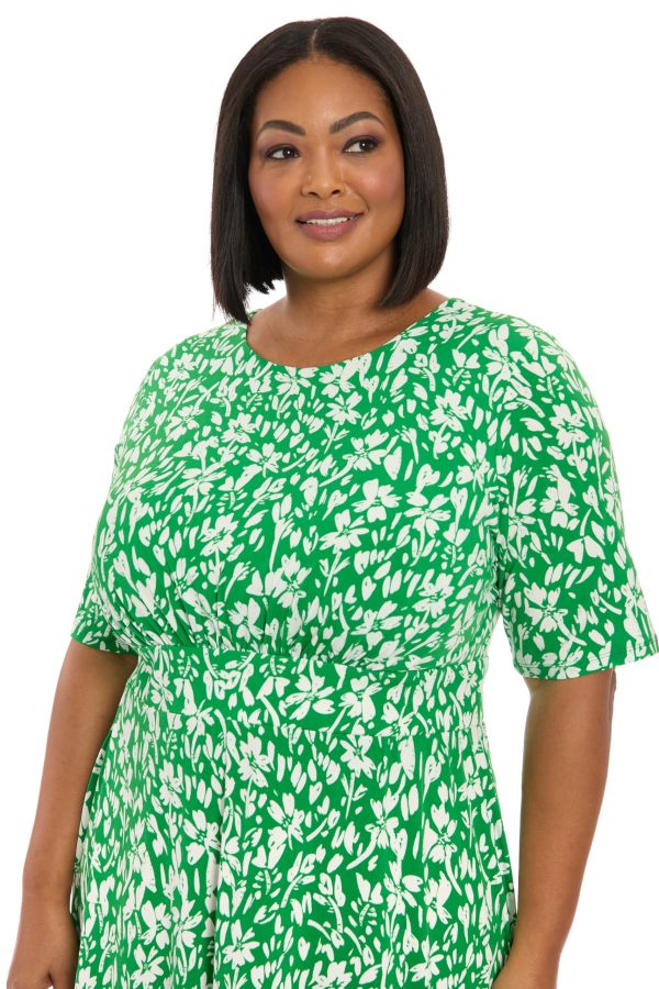 Women's Inset Waist Midi Short Sleeve