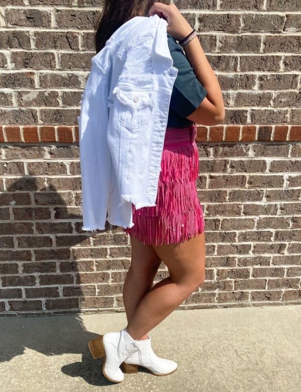 81oiT1aZcQL.jpg Women's Rhinestone Fringe Mini Skirt with Belt