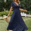 81qkhMuRDQL.jpg Simplee Women's Boho Floral Maxi Dress Flowy Casual V Neck Short Sleeve Wedding Guest Holiday Beach Long Dress